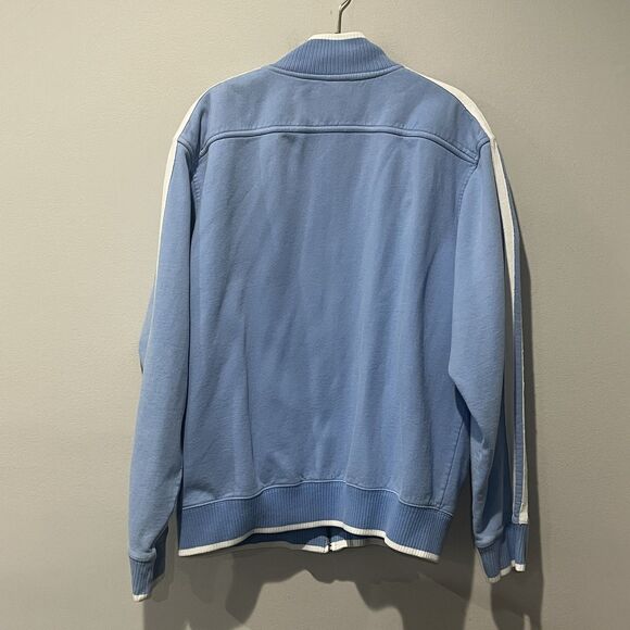 Vintage Ocean Pacific Jacket Men’s XL Light Blue Y2K Full Zip White Stripe - Picture 2 of 6